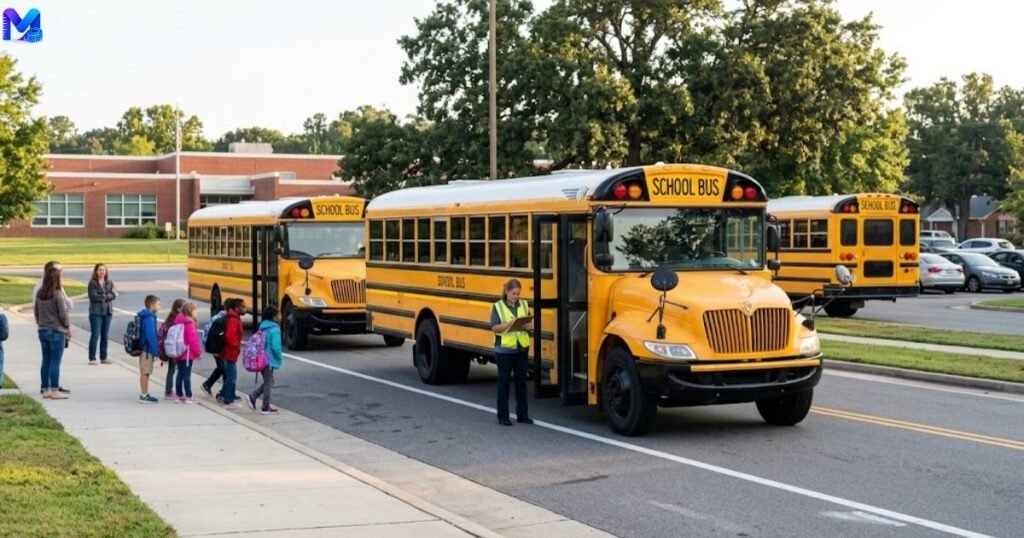 Three School Buses